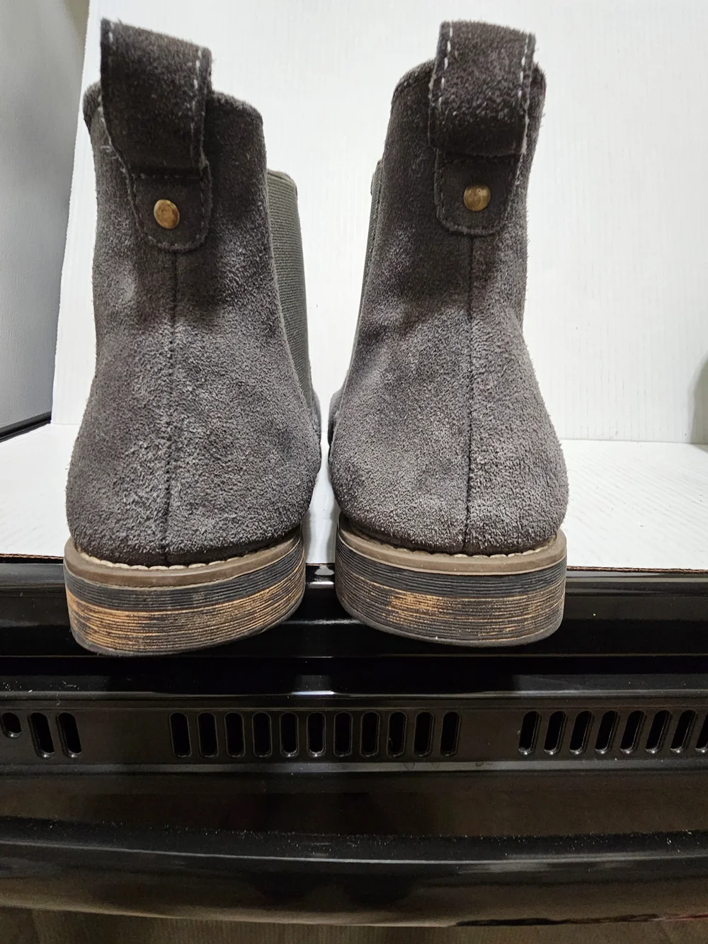 Bruno Marc Timeless Suede Leather Chelsea Boots Men's Shoes Gray Sz 10